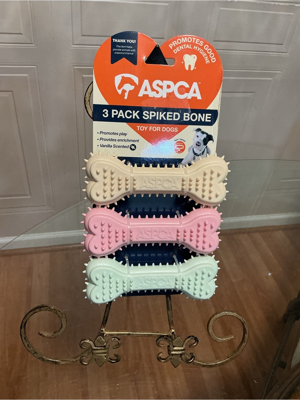 Brand New ASPCA  Dog Toy 3 Pack Spiked Bone 5.5” Promote Good Dental Hygiene
